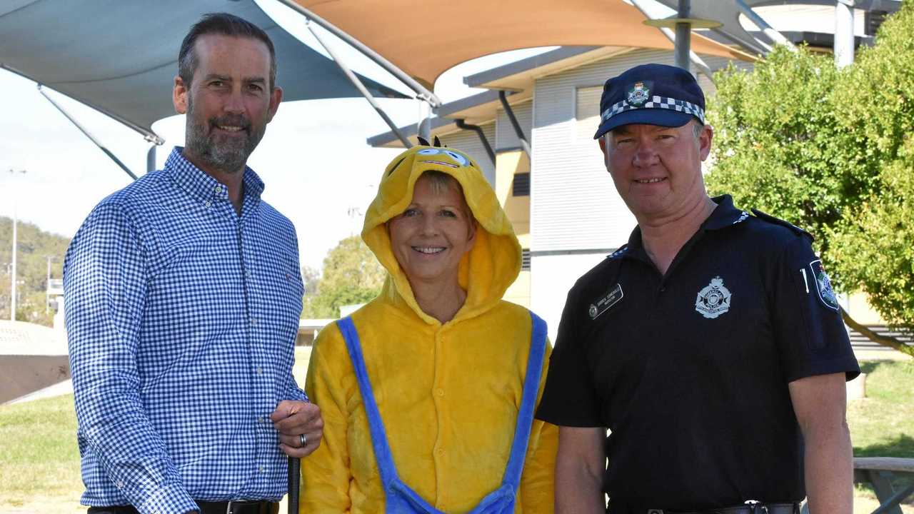 GOOD CAUSES: Dealer principal Les Anderson from Andersons Auto City, Gladstone Police Senior Constable, scenes of crime, Colleen Smith and Inspector Darren Somerville are looking forward to the Andersons Auto City Gladstone Police Charity Golf Day this Friday. Picture: Jessica Perkins