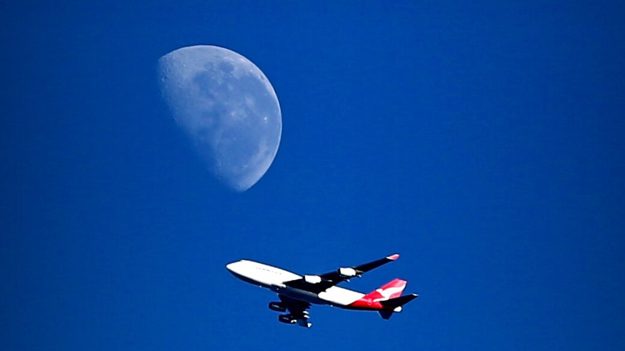 Qantas has unveiled a special moon viewing as its latest flight experience to excite Australians. Picture: John Grainger