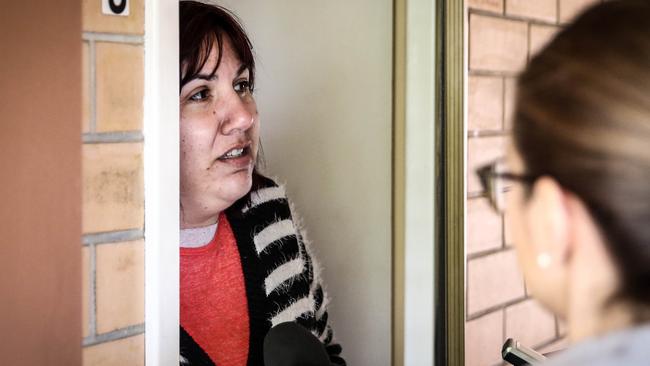 Corey Lucas’s neighbour Alison Rogers speaks to the media. Picture: Mike Burton