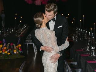 The couple wed at The Refinery in Newstead. Picture: Beck Rocchi