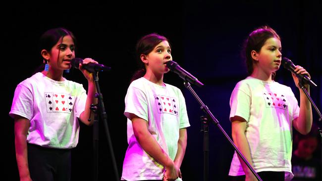 Nazareth Catholic Primary band Six of Hearts performing in the Geelong Schools Music and Movement Festival. Picture: Alison Wynd