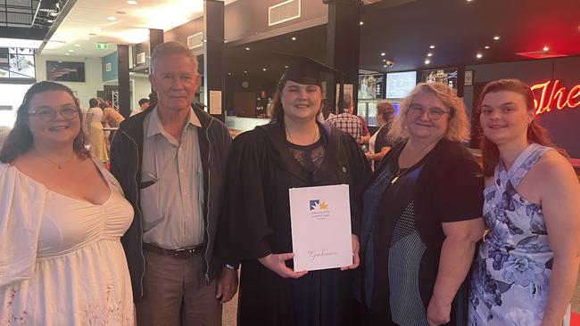 UniSC graduates celebrate at the Brolga Theatre in Maryborough, Qld.