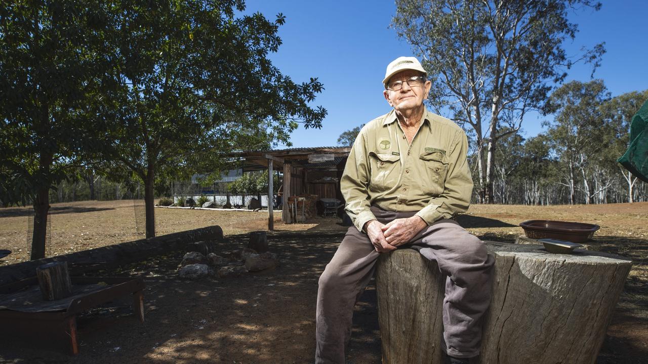 Pioneering Herpetologist and Animal Conservationist Bob Irwin at home on his property near Kingaroy. Photo Lachie Millard