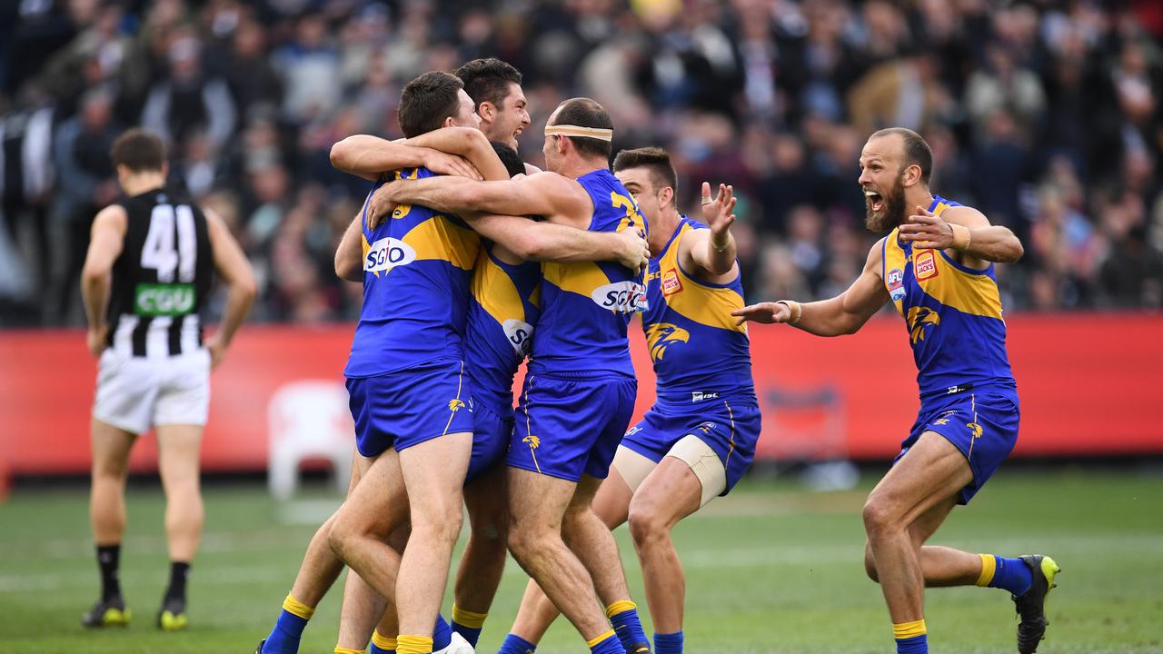 West Coast celebrate after the 2018 AFL Grand Final. Photo: Julian Smith/AAP Image.