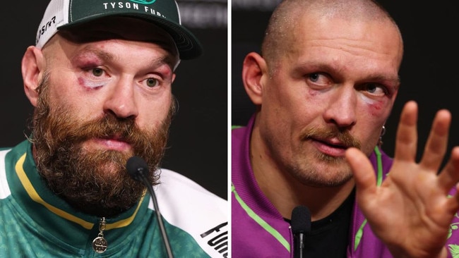 Tyson Fury and Oleksandr Usyk. Photos: Getty Images