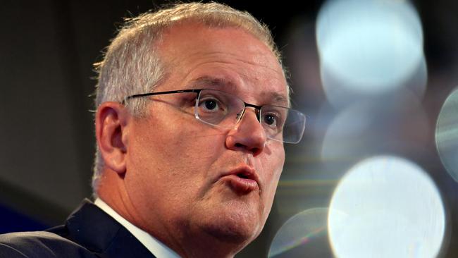 Scott Morrison at the National Press Club in Canberra on Monday. Picture: Getty Images