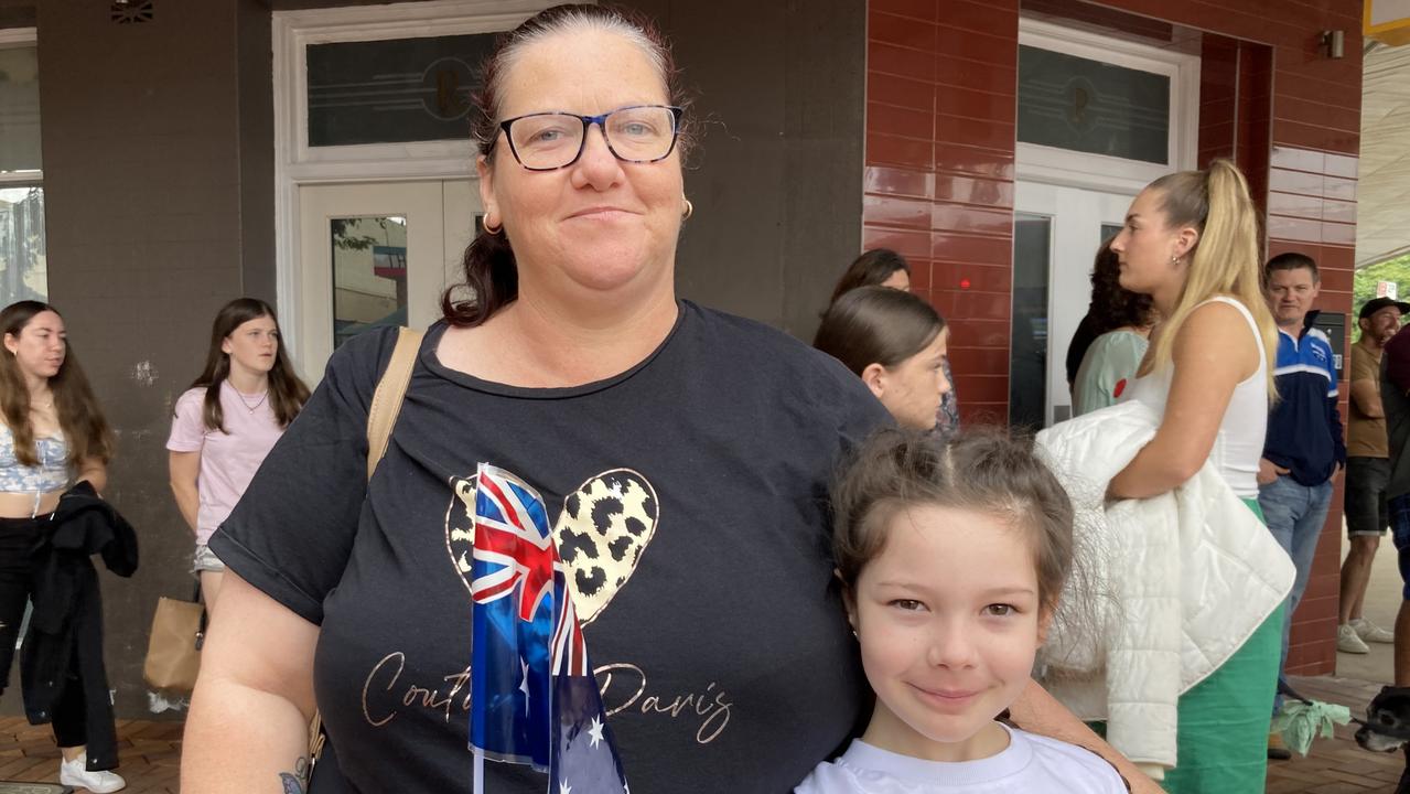 Jodi Lavender and Montannah Powell at the Gympie Anzac Day 2023 march and ceremonies.