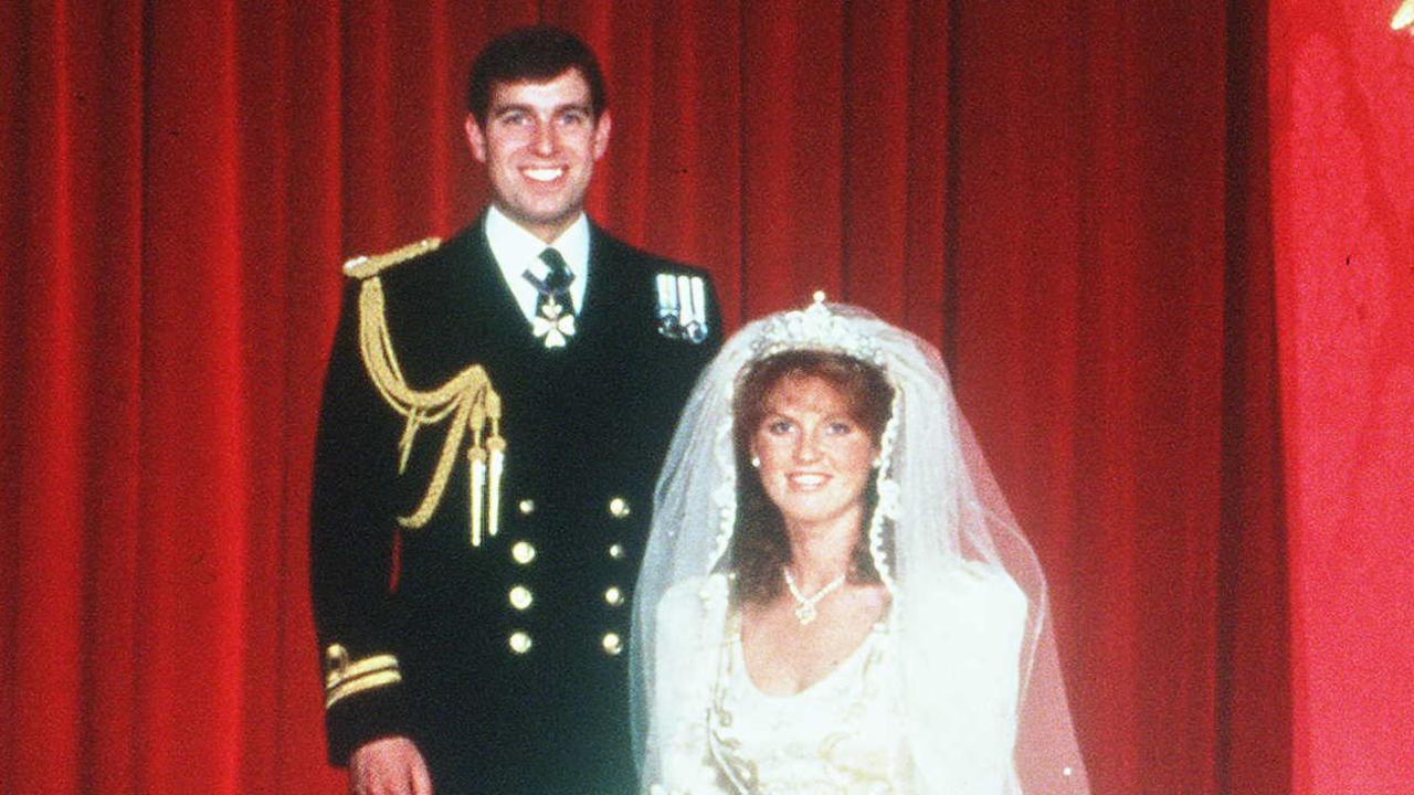 The Duke of York and Duchess of York on their wedding day in 1986. Picture: AP Photo/FILE