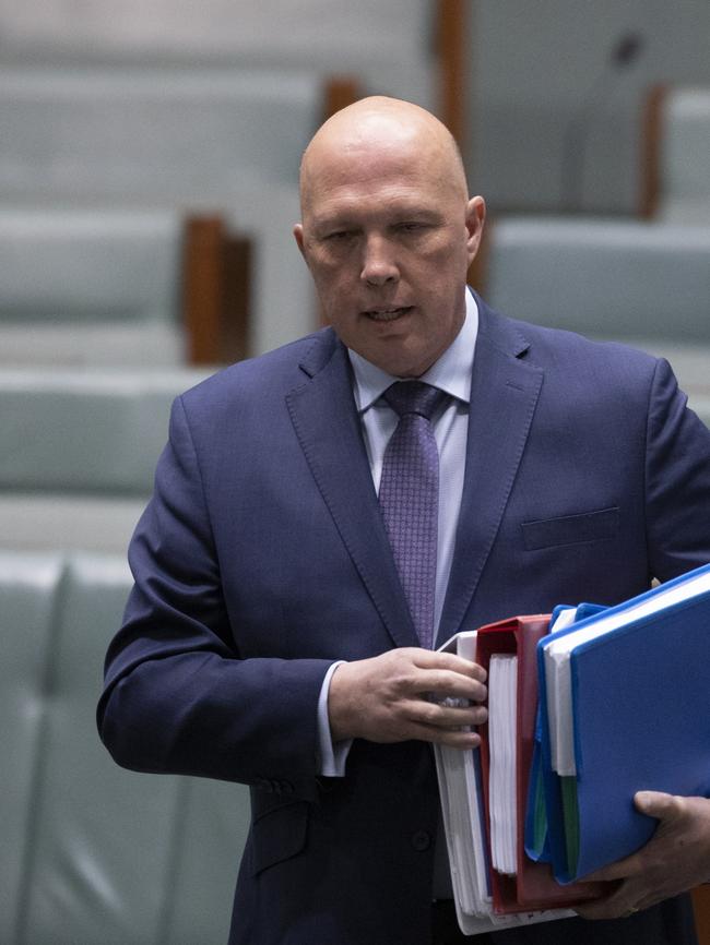 Home Affairs Minister Peter Dutton. Picture: Mike Bowers