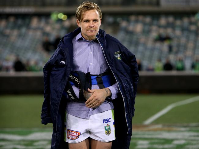 Canberra Raiders vs Penrith Panthers at GIO Stadium in Canberra. Raiders Blake Austin is injured