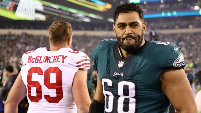 Jordan Mailata is going to the Super Bowl. (Photo by Tim Nwachukwu/Getty Images)