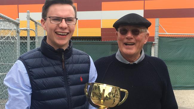 Joseph O'Brien joined forces with owner Lloyd Williams to win their second Melbourne Cup together. Picture: AAP