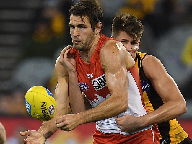 Will Josh Kennedy recover quickly from a hamstring strain suffered against the Hawks? Picture: AAP