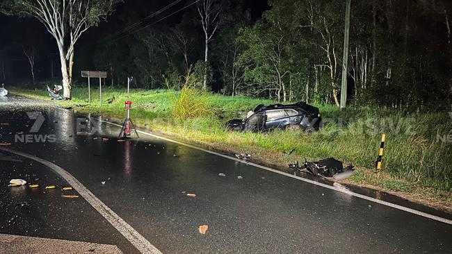 The scene of the crash. Photo: Brendan West/7 News