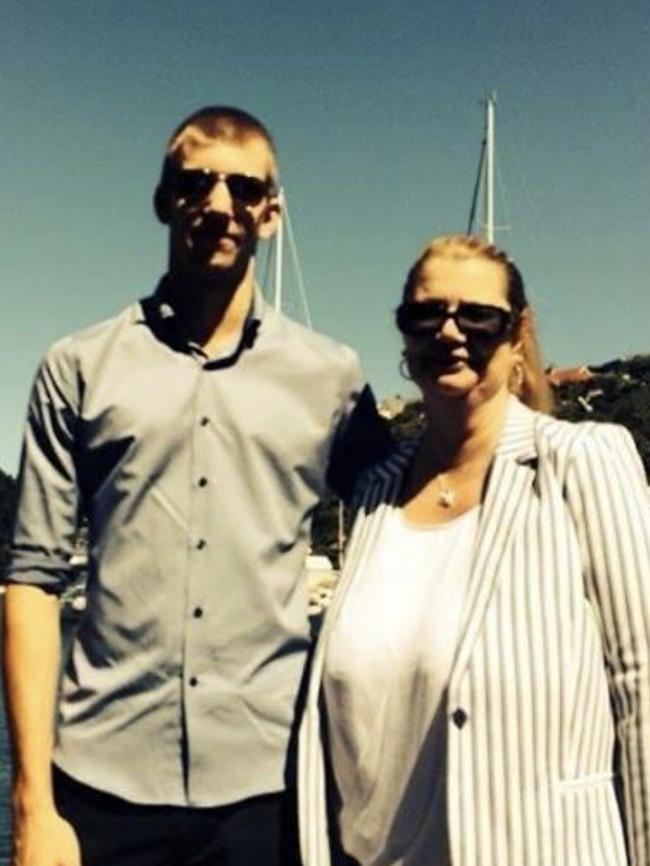 Debbie Henry with her 28-year-old son at a Melanoma March.