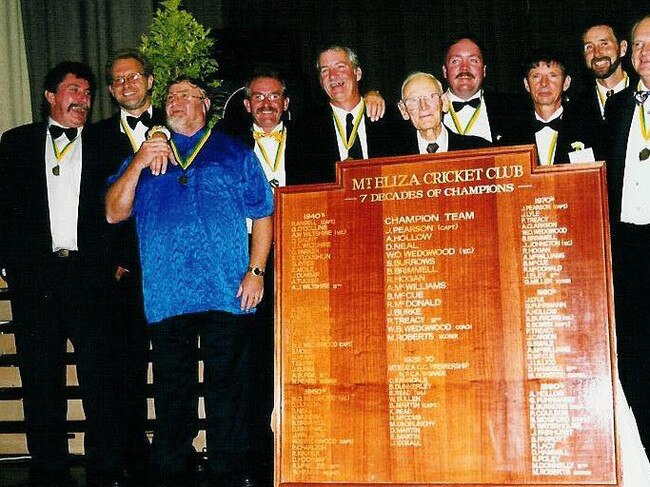 Cuey (left) at Mt Eliza’s seven decades of champions function.