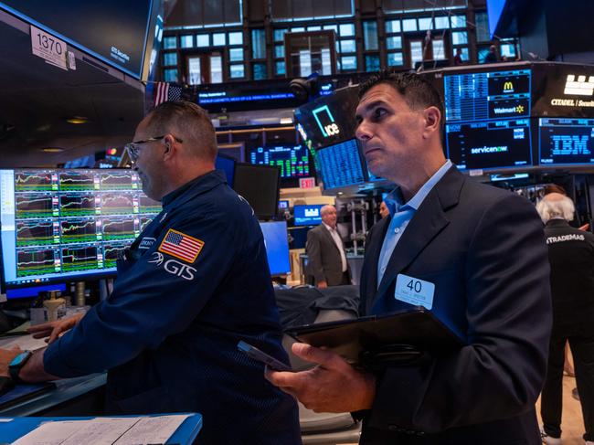 NEW YORK, NEW YORK - SEPTEMBER 13: Traders work on the New York Stock Exchange (NYSE) floor on September 13, 2024, in New York City. Stocks were up over 200 points in morning trading as the market continues to make weekly swings.   Spencer Platt/Getty Images/AFP (Photo by SPENCER PLATT / GETTY IMAGES NORTH AMERICA / Getty Images via AFP)