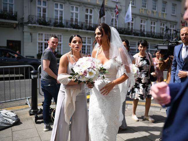 A wedding party on the streets near Windsor castle ahead of the royal wedding of Prince Harry and Meghan Markle. Picture: Jeff J Mitchell/Getty Images.