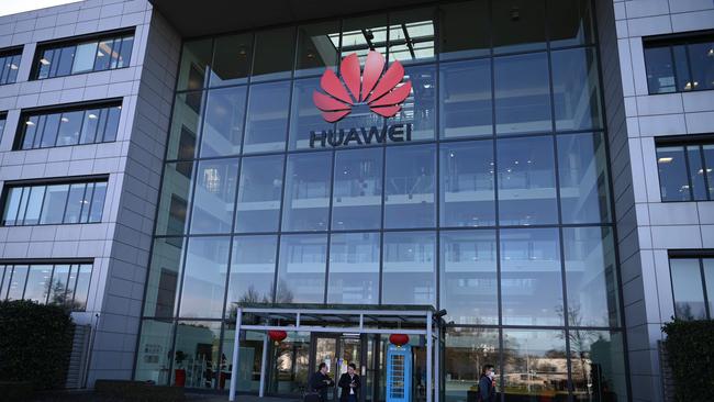 The UK offices of Huawei in Reading, west of London. Picture: AFP