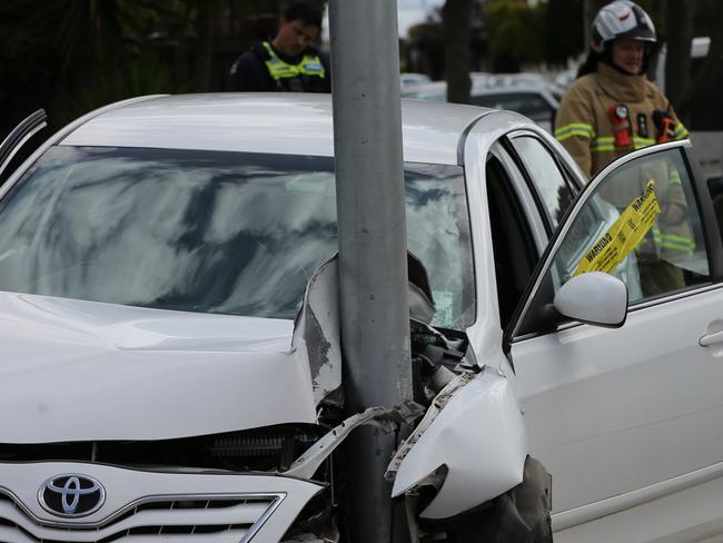 A car crash in Geelong West. Picture: Peter Ristevski