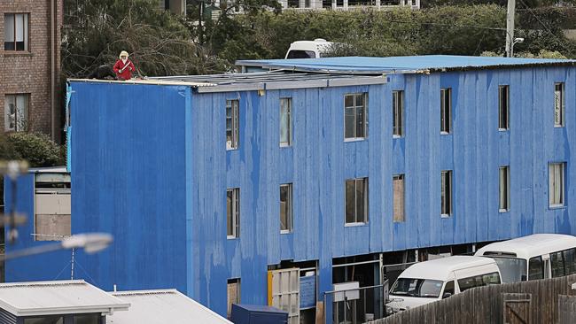 The “blue box house”  apartment block in Lynton Avenue. Picture: MATHEW FARRELL