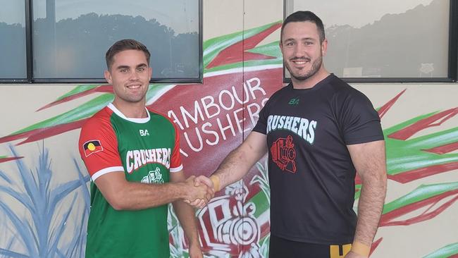 2024 Nambour recruit Jaiden Zanchetta alongside head coach Marty Cordwell. Picture: Facebook.