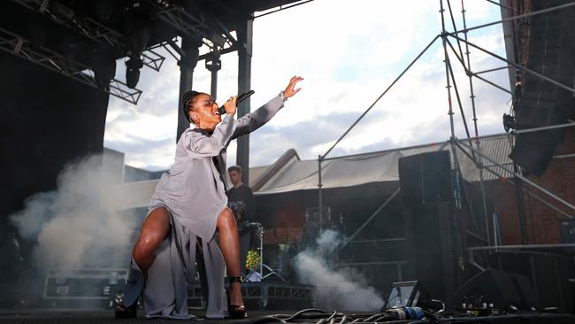 Nothing but an A-Game. FKA Twigs hypnotised the crowd at St Jerome's Laneway Festival. Picture: Mark Stewart