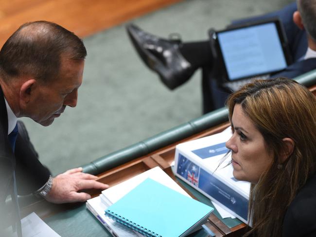 Tony Abbott and Peta Credlin have both been unimpressed with stories in Savva’s book. Picture: Mick Tsikas/AAP