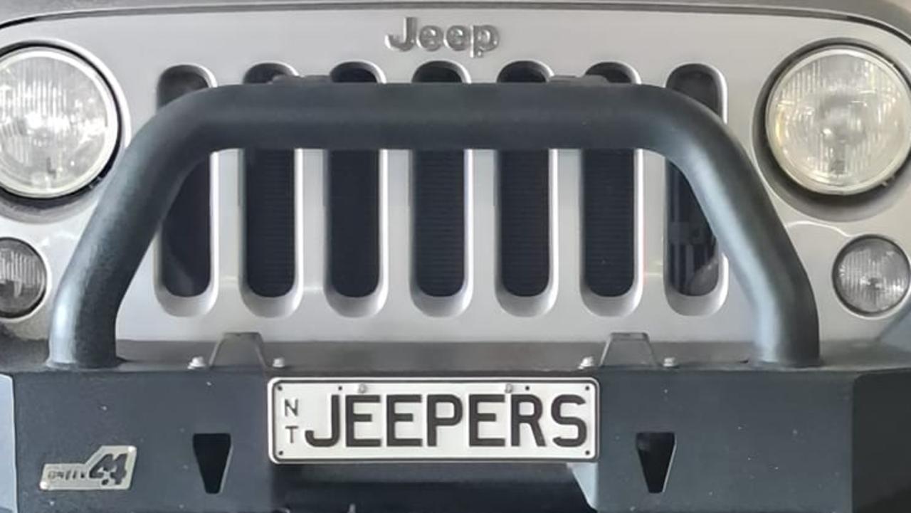 NT funny number plate, JEEPERS. Picture: Facebook / Caroline Sullivan