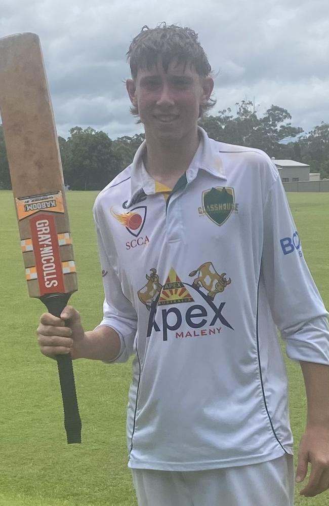Glasshouse junior cricketer Harrison Murree.