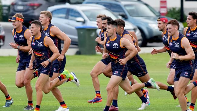 The Crows have made their pre-season return. Picture: Dean Martin