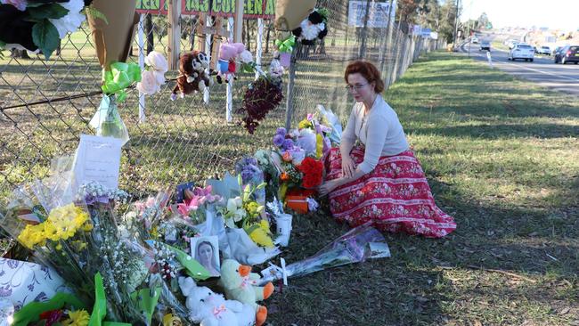 The Penrith and Blue Mountains community have created a beautiful memorial for the two women and the two unborn children who were killed in a crash on Friday night. Picture: Danielle Jarvis