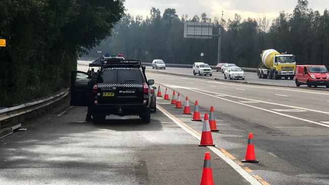 There were early traffic delays through Homebush this morning as police swamped the area. Picture: Chris Harris