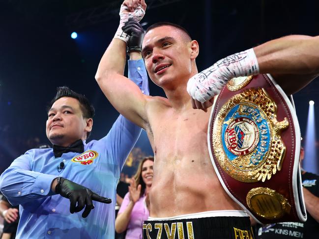 Tim Tszyu will be watching the Errol Spence and Terence Crawford title fight closely this weekend. Picture: Chris Hyde/Getty Images