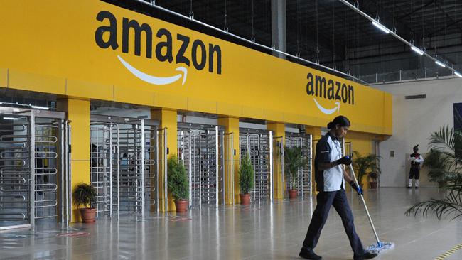 US online retail giant Amazon could be in Australia within weeks. Picture: AFP/Noah Seelam