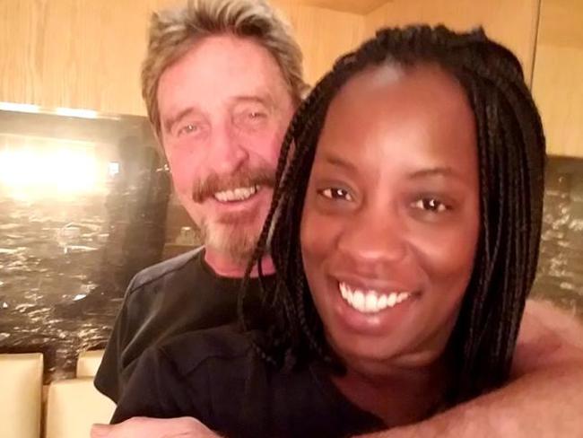 John McAfee and his wife Janice in Hong Kong in September this year. Picture: Facebook