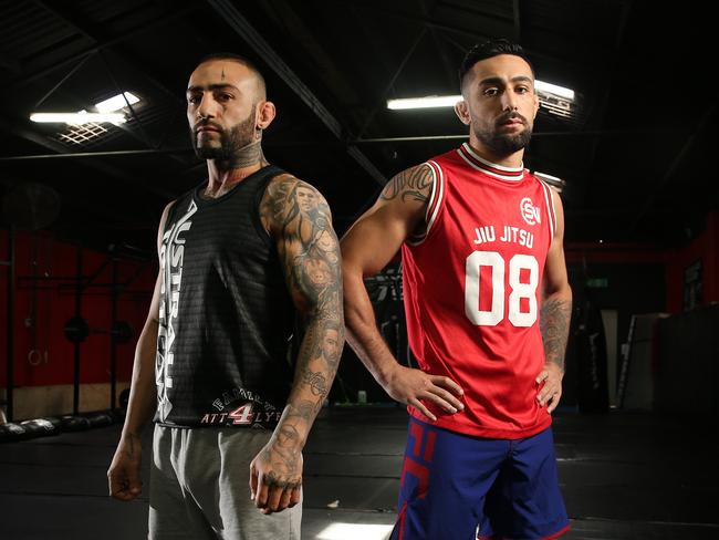 Brothers Ashkan Mokhtarian and Suman Mokhtarian pictured ahead of their UFC debut in 2017. Suman Mokhtarian is not accused of any wrongdoing and it is not suggested he was aware of his brother’s alleged illegal activity. Picture: Richard Dobson