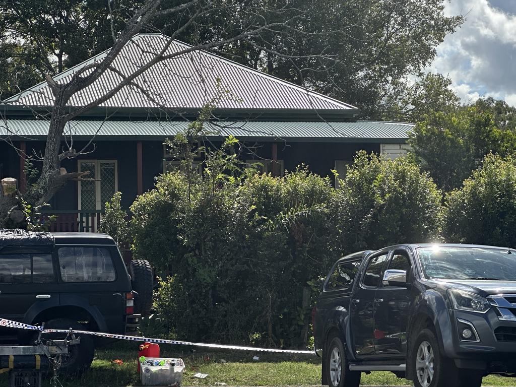 Police have set up a crime scene at Gin Gin. Picture: Lexa Smith