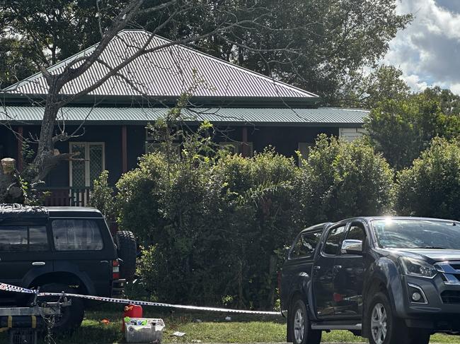 Police have set up a crime scene at Gin Gin. Picture: Lexa Smith