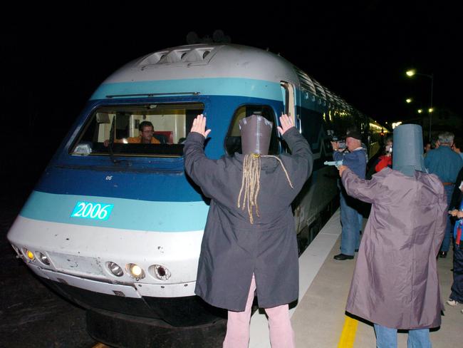 Scenes at the Lismore train station in 2004 when the last XPT ran.