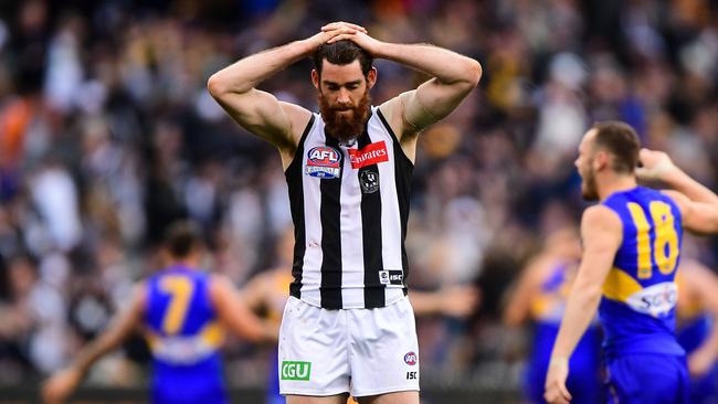 The 2018 grand final loss was a tough moment for Goldsack and the Magpies. Picture: Daniel Carson/AFL Media/Getty Images