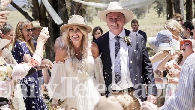 The couple walk down the aisle at the end of the ceremony. Picture: Salty Dingo