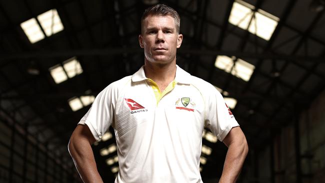 SYDNEY, AUSTRALIA - OCTOBER 17:  Australian Cricketer David Warner poses during the Australian Cricket Team ASICS Kit Launch at Carriageworks on October 17, 2017 in Sydney, Australia.  (Photo by Ryan Pierse/Getty Images)