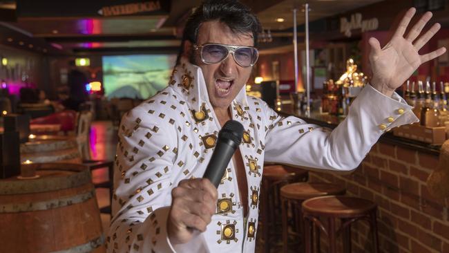 Paul Fenech as Elvis at a bar in Haymarket. Picture: Quentin Jones