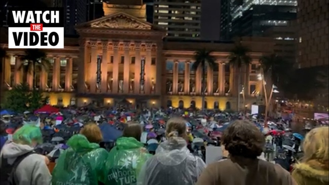 Protesters gather at King George Square