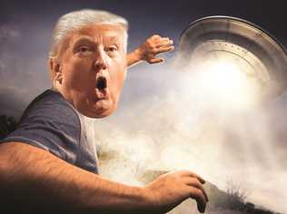 Donald Trump just has to be an alien. I am 99% sure Donald Trump is an alien. Or a reptilian beast in a jaundiced skin-suit. . Picture: Digitally altered