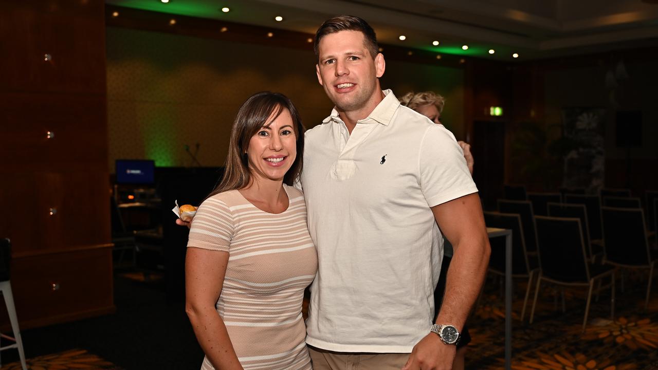 Christie Smith and Sebastian Temesi, recipient of the 2023 Sportsperson of the Year award. Picture Emily Barker.