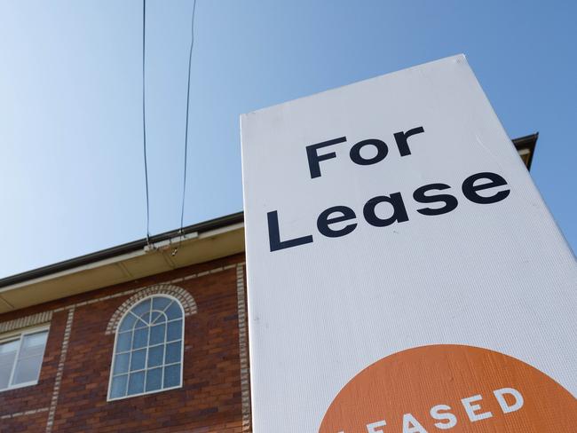 SYDNEY, AUSTRALIA - NewsWire Photos SEPTEMBER 14 2023. Generic housing & real estate house generics. Pic shows a for lease & leased sign outside an apartment in Gladesville. Picture: NCA NewsWire / Max Mason-Hubers