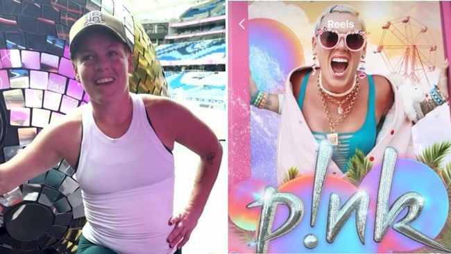 Down to business: Pink takes to Instagram ahead of her first Sydney show on Friday night. Pictures: Instagram