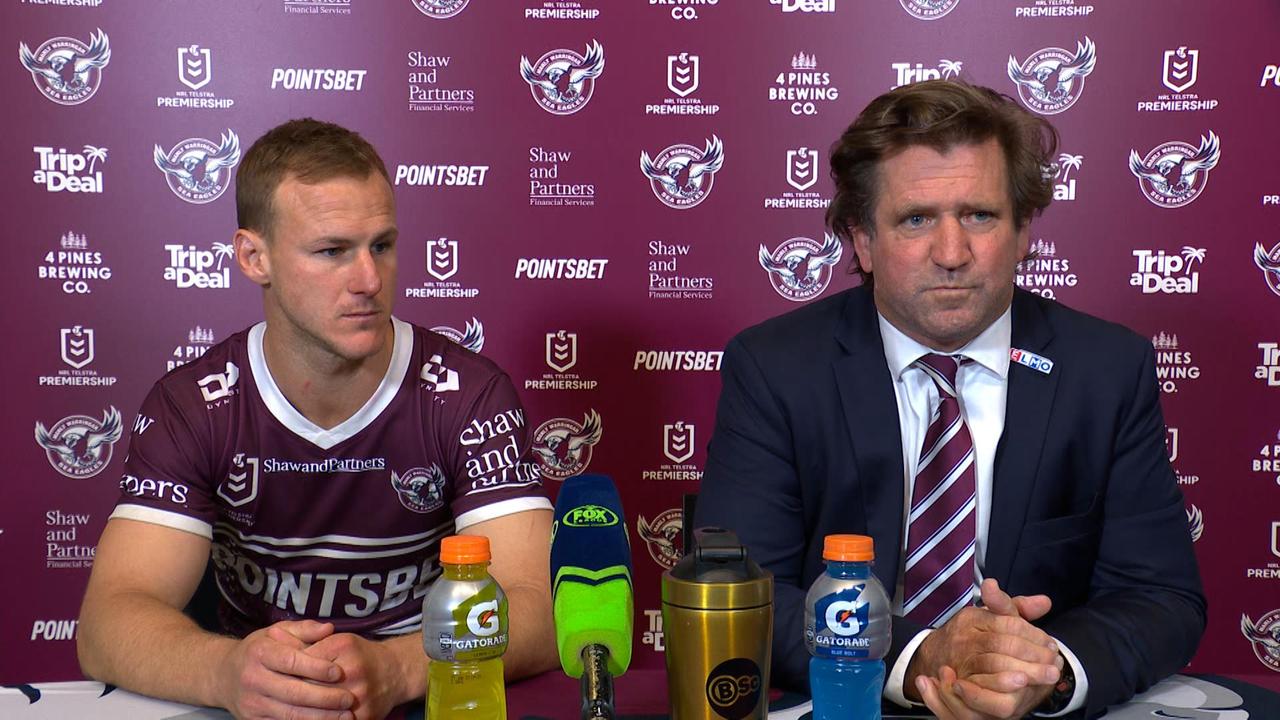 Des Hasler was far from happy with his Sea Eagles after a dismal late collapse.